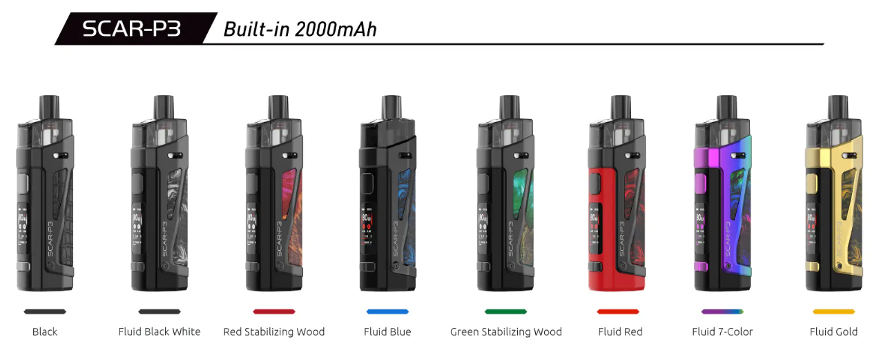 Smok Scar P3 Pod Kit Colour Options