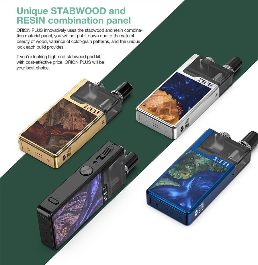 Lost Vape Orion Plus DNA Pod Kit Stabwood & Resin Panels