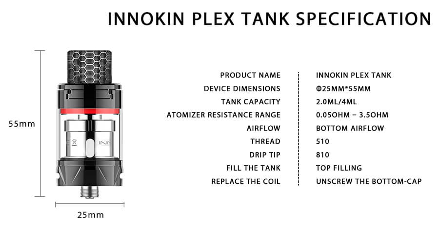 Innokin - Plex Sub Ohm Vape Tank (0.14Ω)