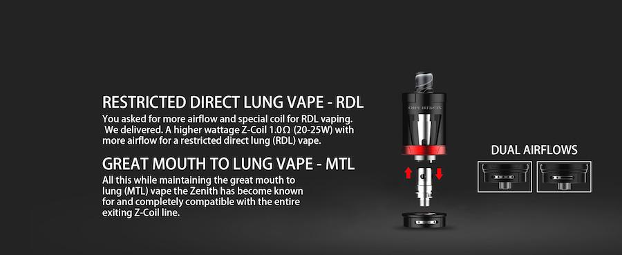 Innokin Zenith Pro Vape Tank | MTL & RDL Features