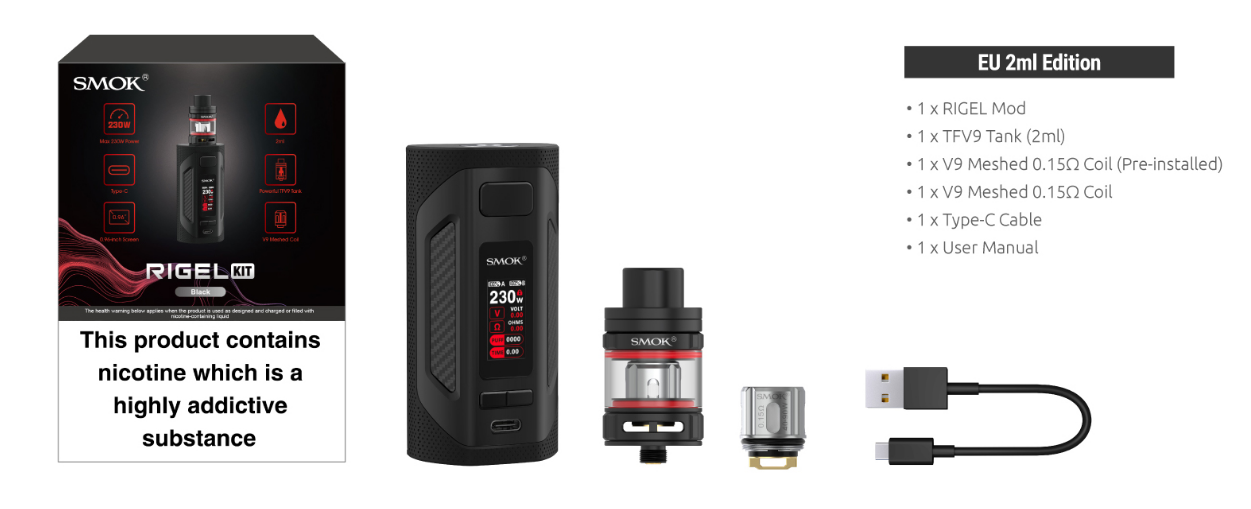 Smok Rigel Kit Box Contents