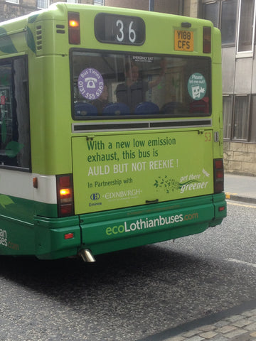 Photo of back of bus in Scotland 