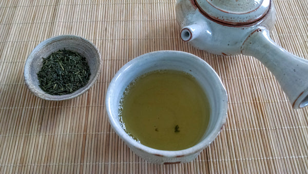 Sencha Miyazaki prepared in the teaware made by our partner Kumagama Clay Studio.