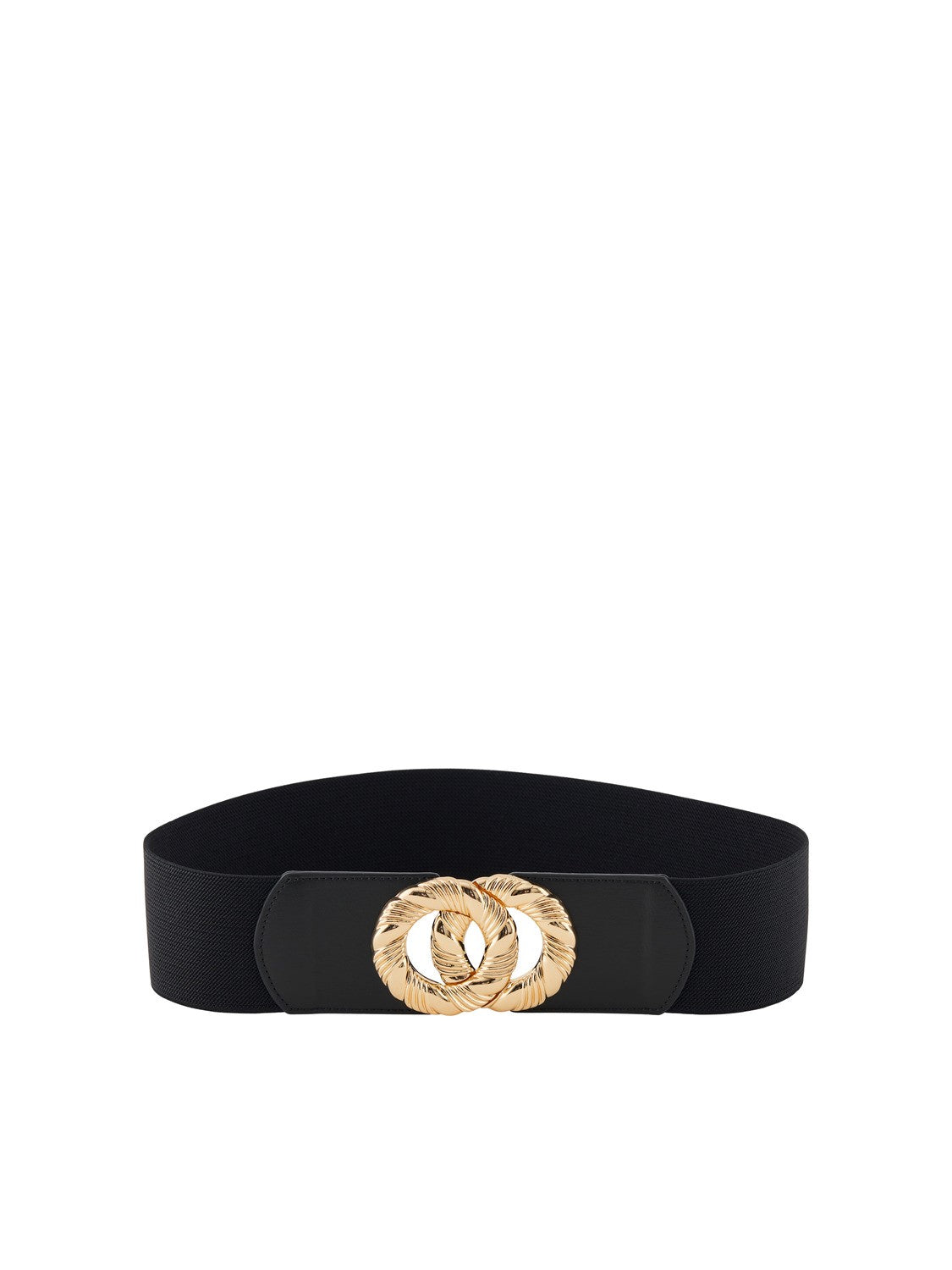 Marina black leather waist belt