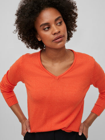 orange v-neck jumper