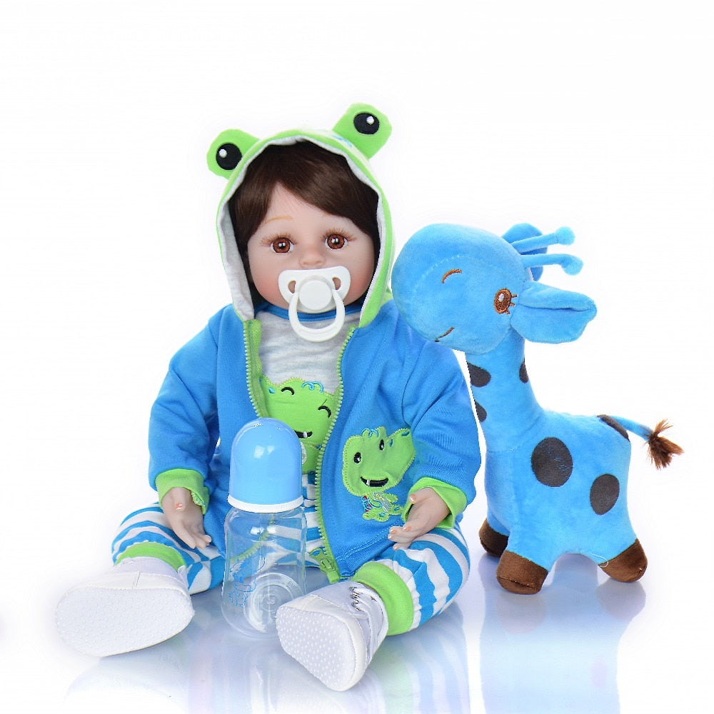 Bebê Reborn Boneco Silicone Suave AZUL Menino 40cm : :  Brinquedos e Jogos