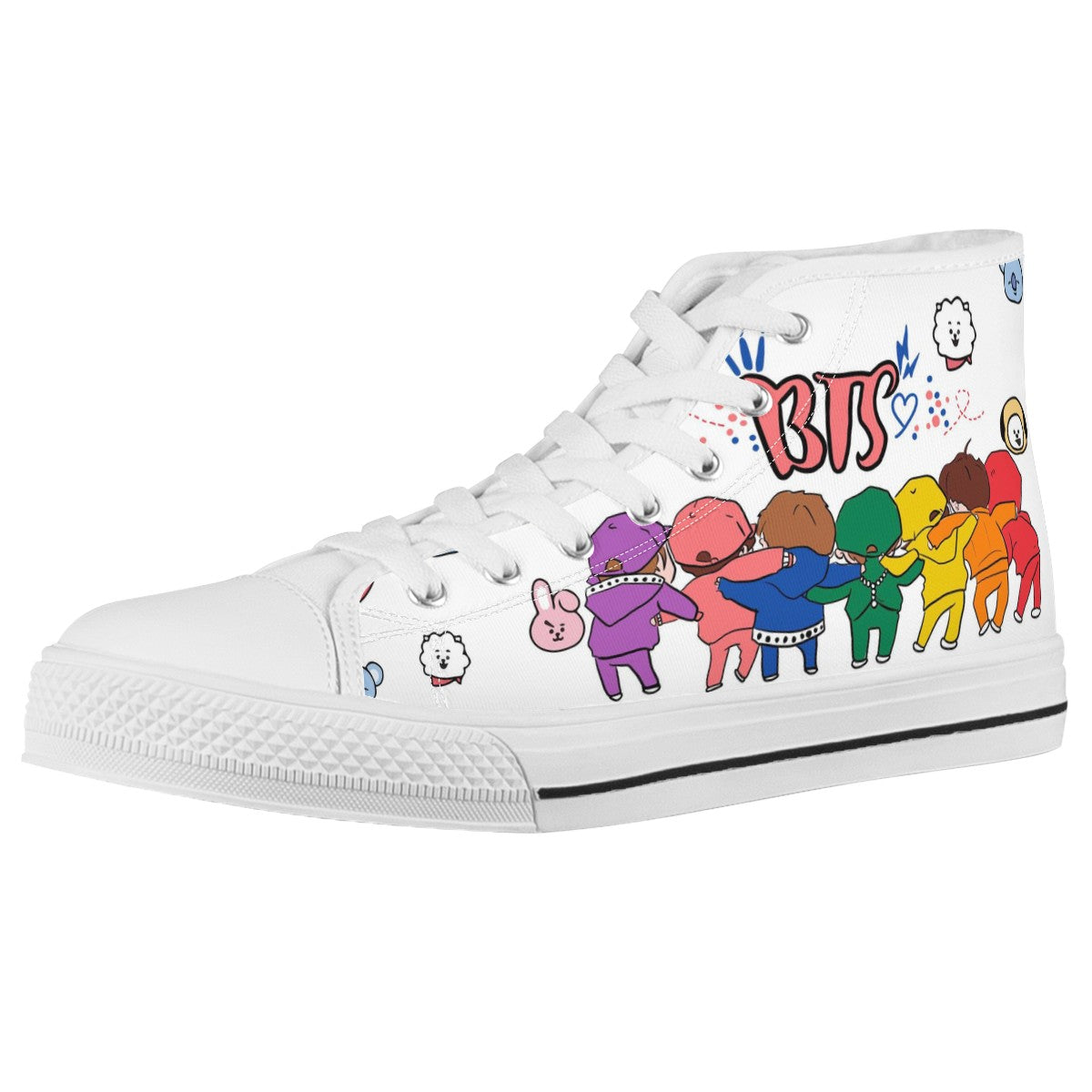 Shop BTS Custom High Top Canvas Shoes 