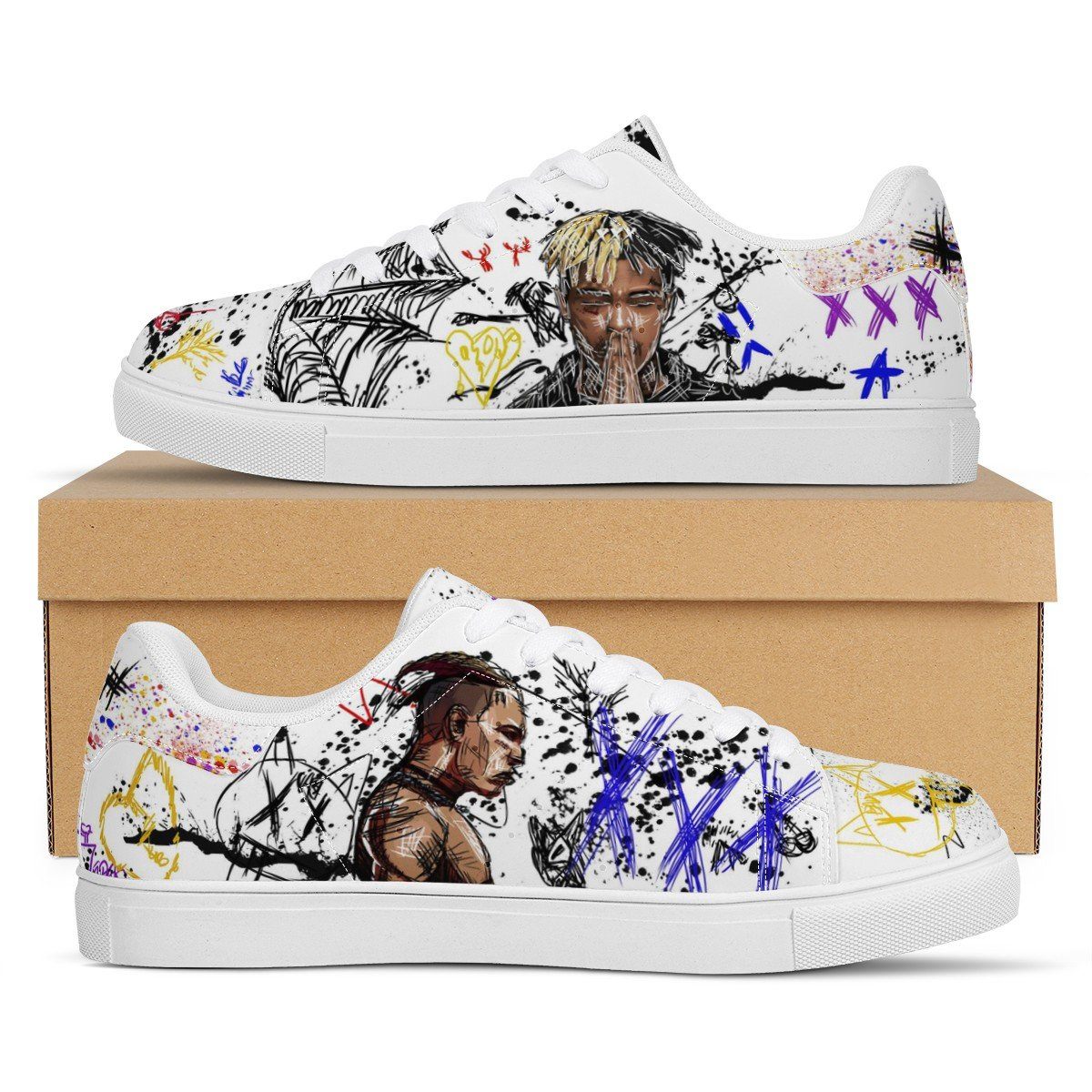 Juice Wrld And XXXTentacion Stan Smith Low Top Shoes - Boomcomeback