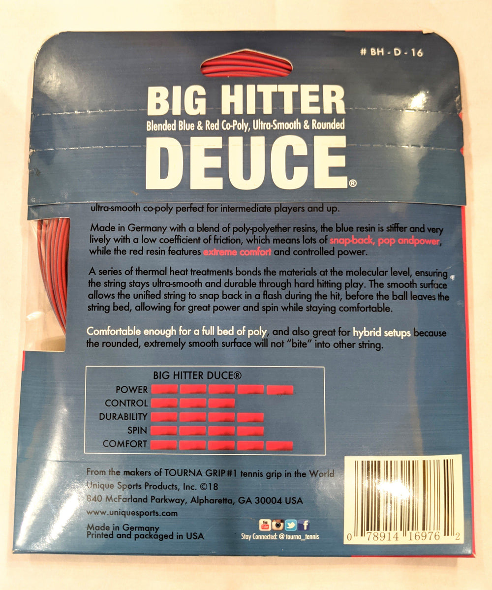 Tourna Big Hitter Deuce Blue-Red 16g Tennis 200m/660Ft String Reel