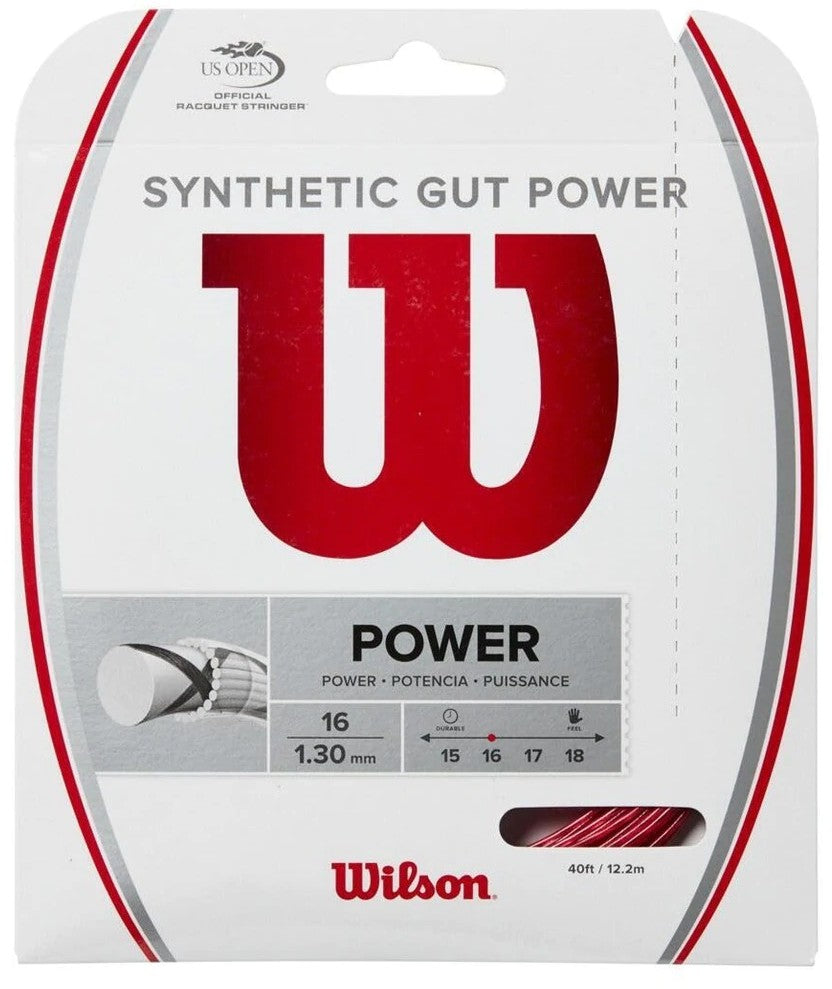 Wilson Synthetic Gut Power 16g Red Tennis 200 M String Reel – Sports  Virtuoso