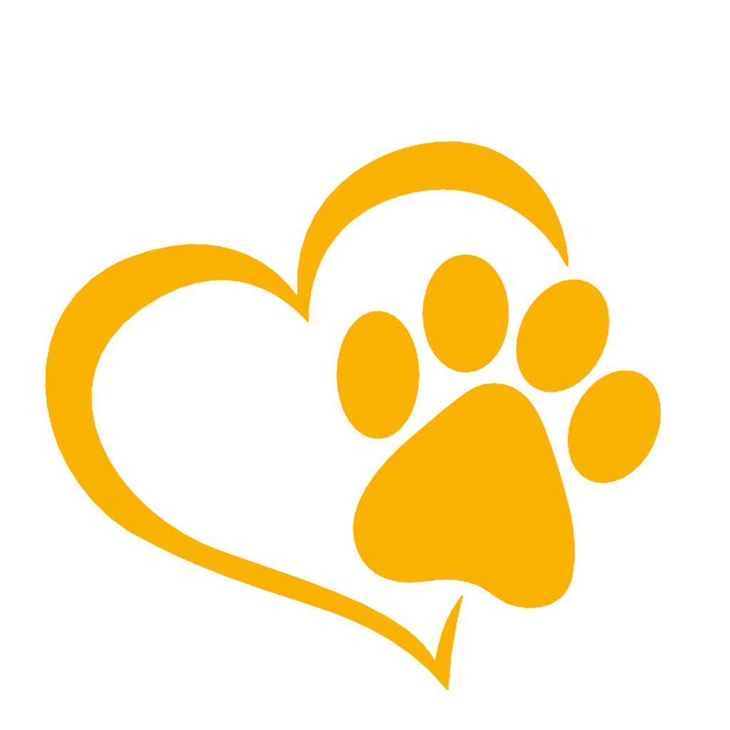 Dog Paw Heart - 4.25" Die Cut Auto Window Decal – Athena Brands
