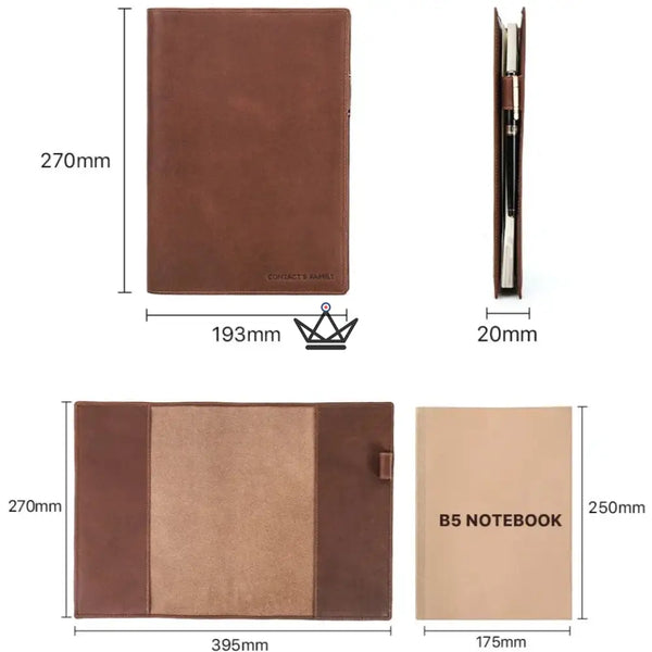 Protège Cahier en Cuir Personnalisable - Voyageur Intemporel -  - cahier personnalisable - Cadeau, Noël, Anniversaire, Original, Fête des pères, fête des mères - Atelier Atypique