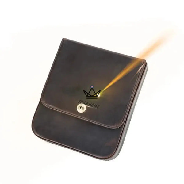 Étui à cigares en cuir personnalisable - Voyageur Quad -  - etui cigare personnalisable - Cadeau, Noël, Anniversaire, Original, Fête des pères, fête des mères - Atelier Atypique