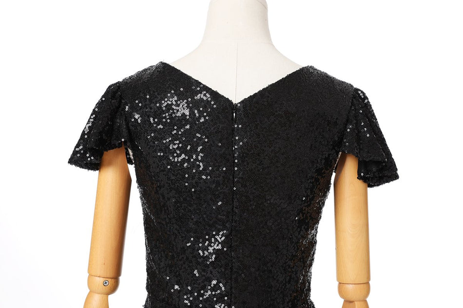 Gianna Plus Size Black Sequin Evening Dress– Hello Curve