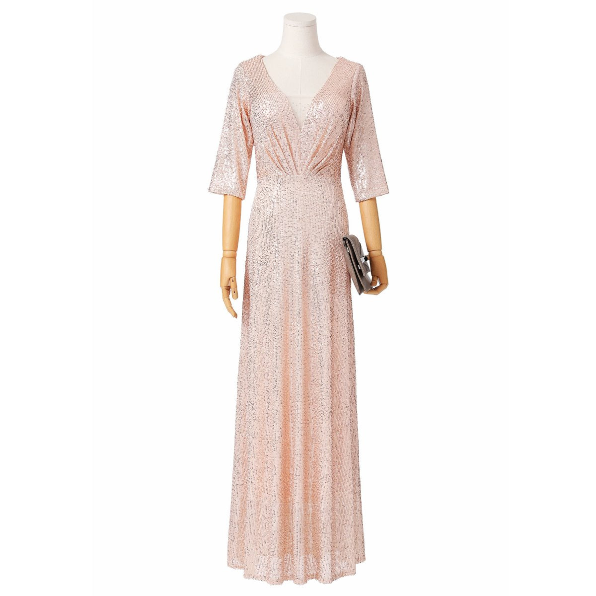 Arya Plus Size Gold Sequin Evening Dress– Hello Curve