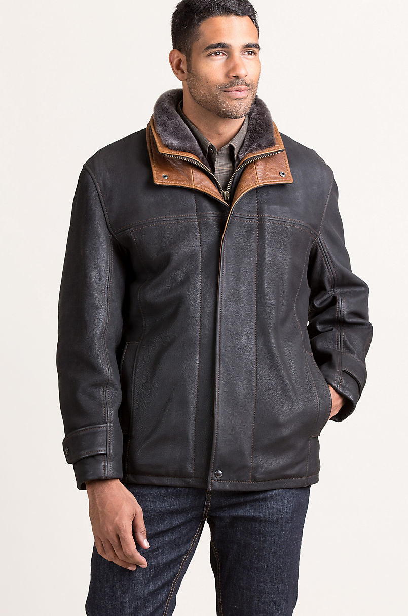 Jack Frost Leather Coat with Shearling Lining – Overlandsleather