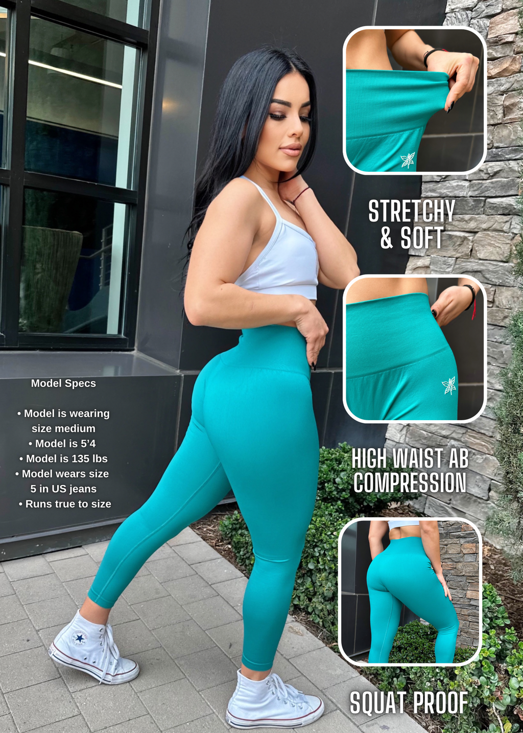 Sleek Leggings - Full Length (Mocha) by OneMoreRep - Nutrition Warehouse