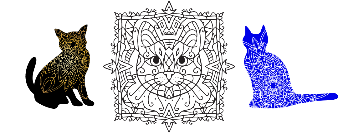 Coloriage chat mandala