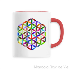 Mug Fleur de vie Arc en ciel