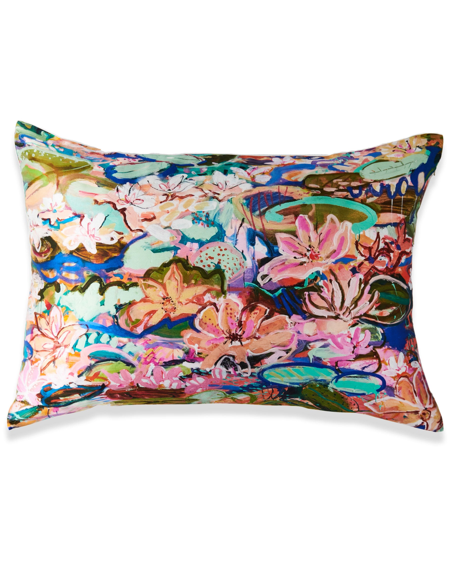 Kip&Co x Kezz Brett Waterlily Waterway Silk Pillowcase