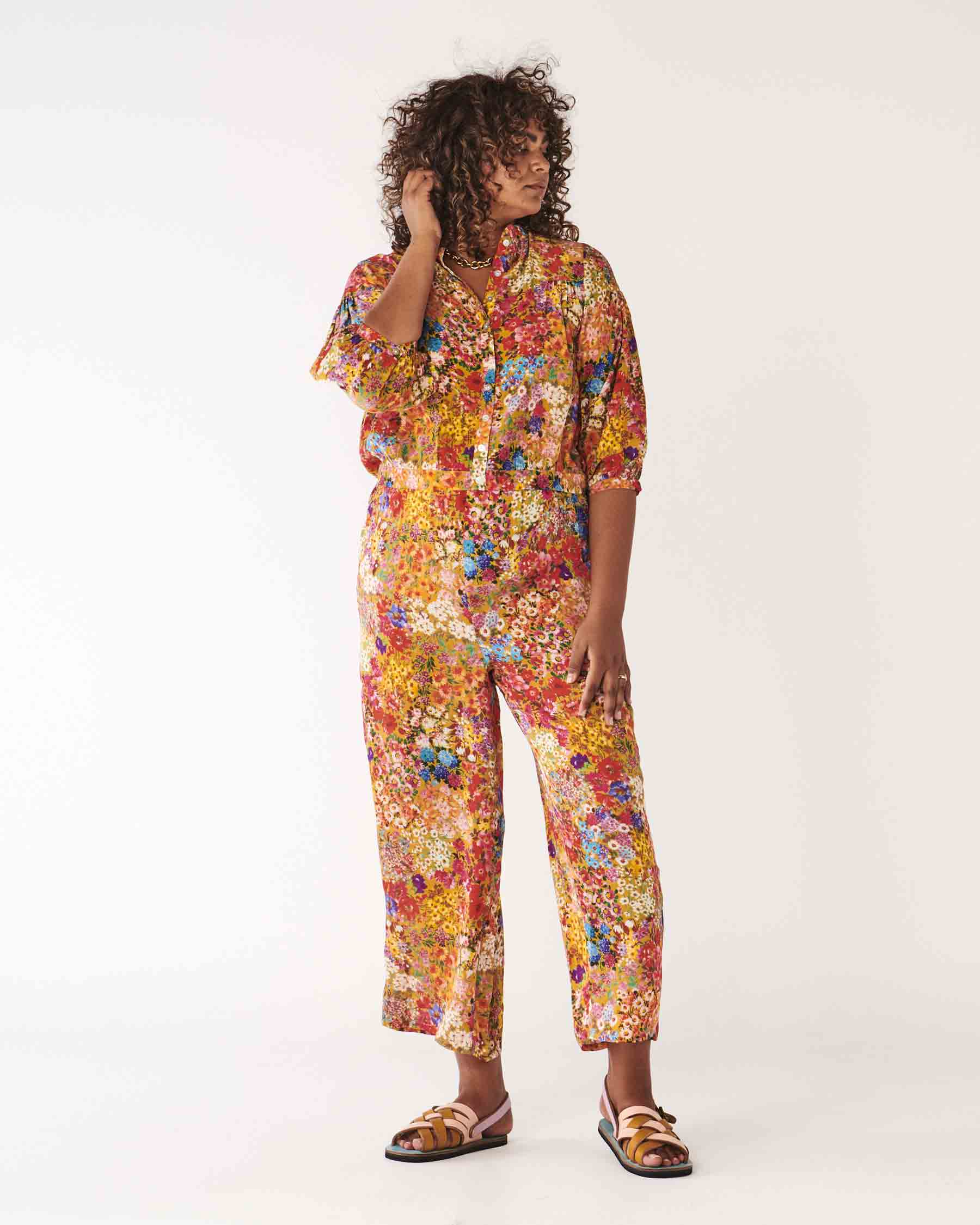 Forever Floral Honey Silk Pants