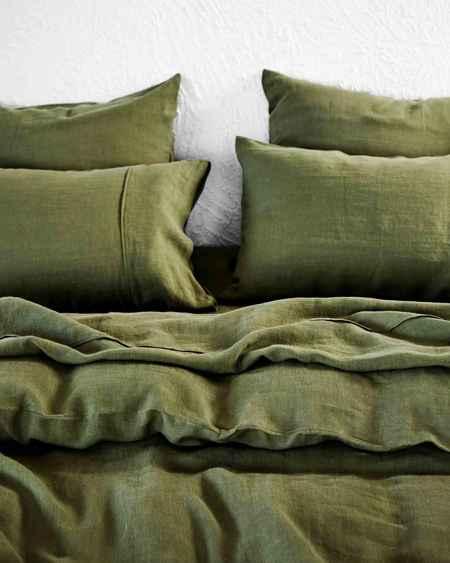 Olive Linen Flat Sheet (US)