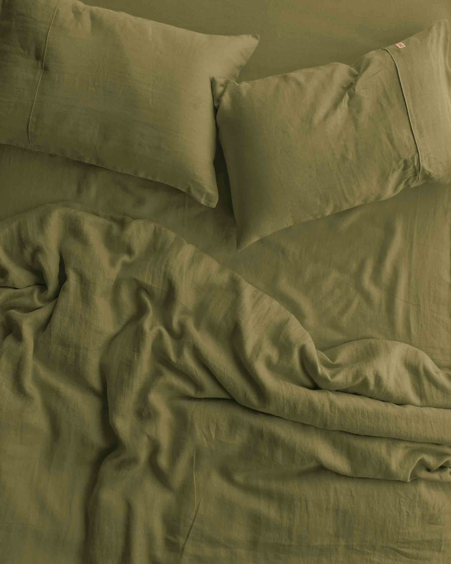 Olive Linen Fitted Sheet (US)