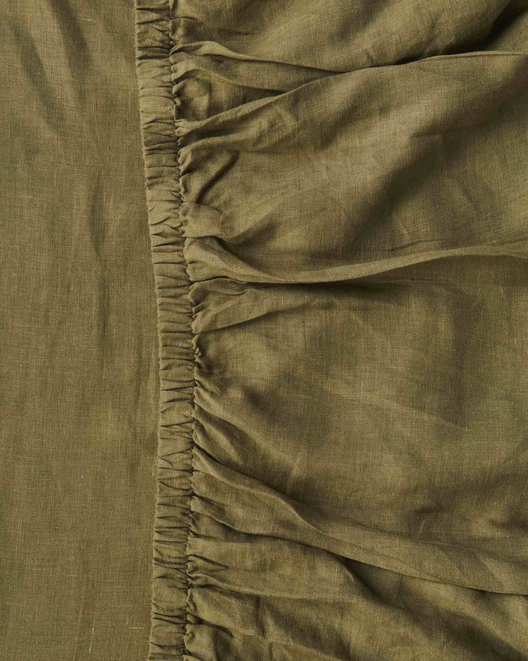 Olive Linen Fitted Sheet (US)