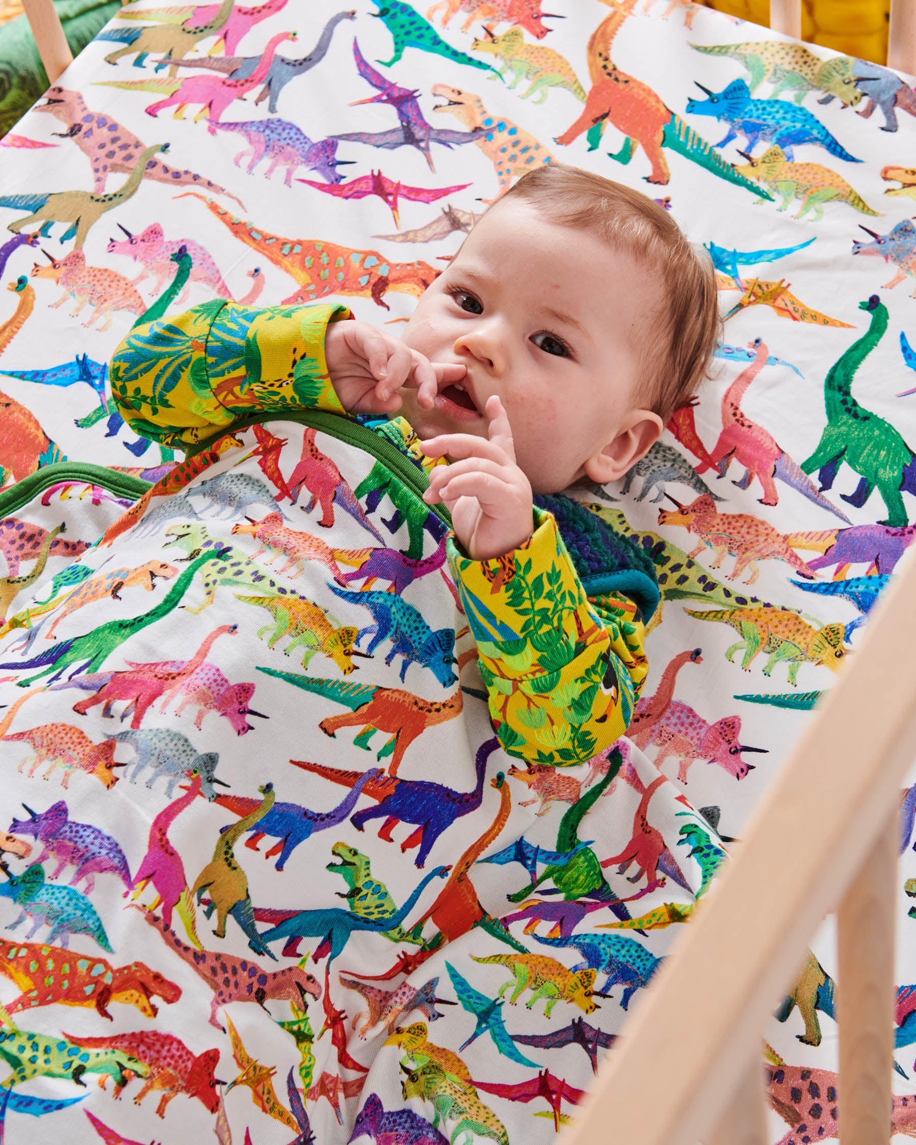 Dino Max White Organic Cotton Snuggle Blanket