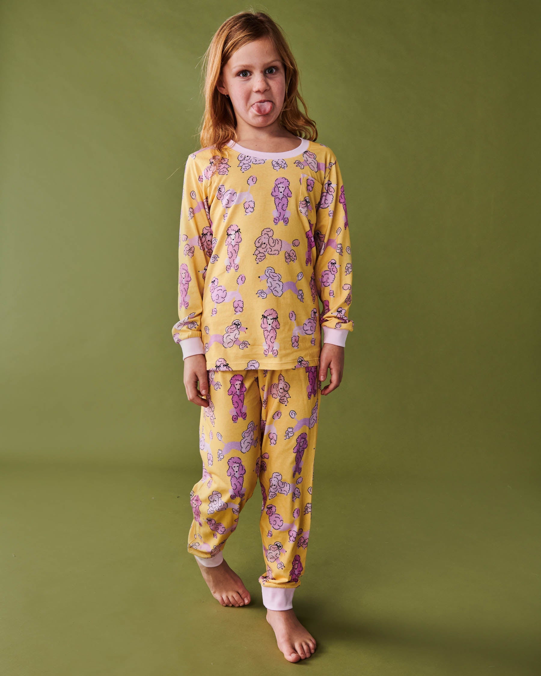 Pink Poodle Organic Cotton Long Sleeve Top & Pant Pyjama Set