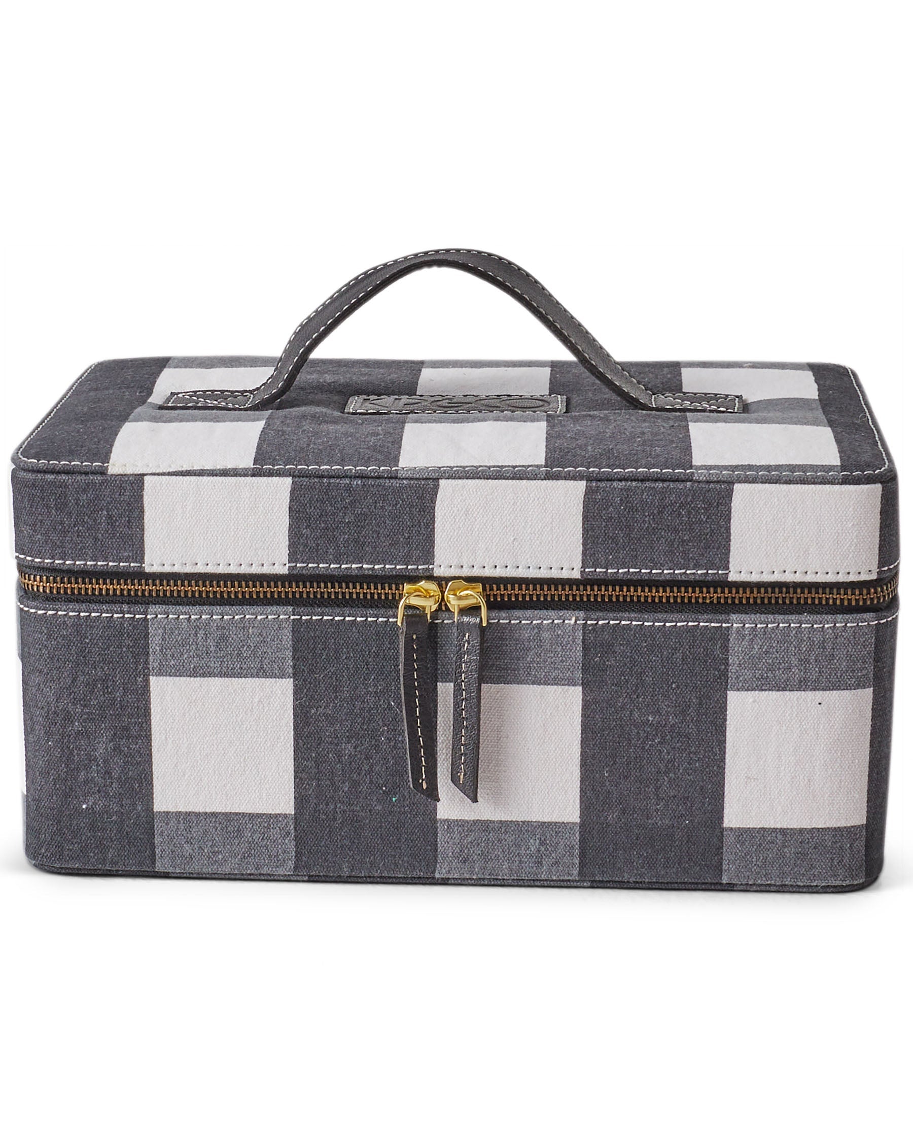 Black & White Gingham Toiletry Case