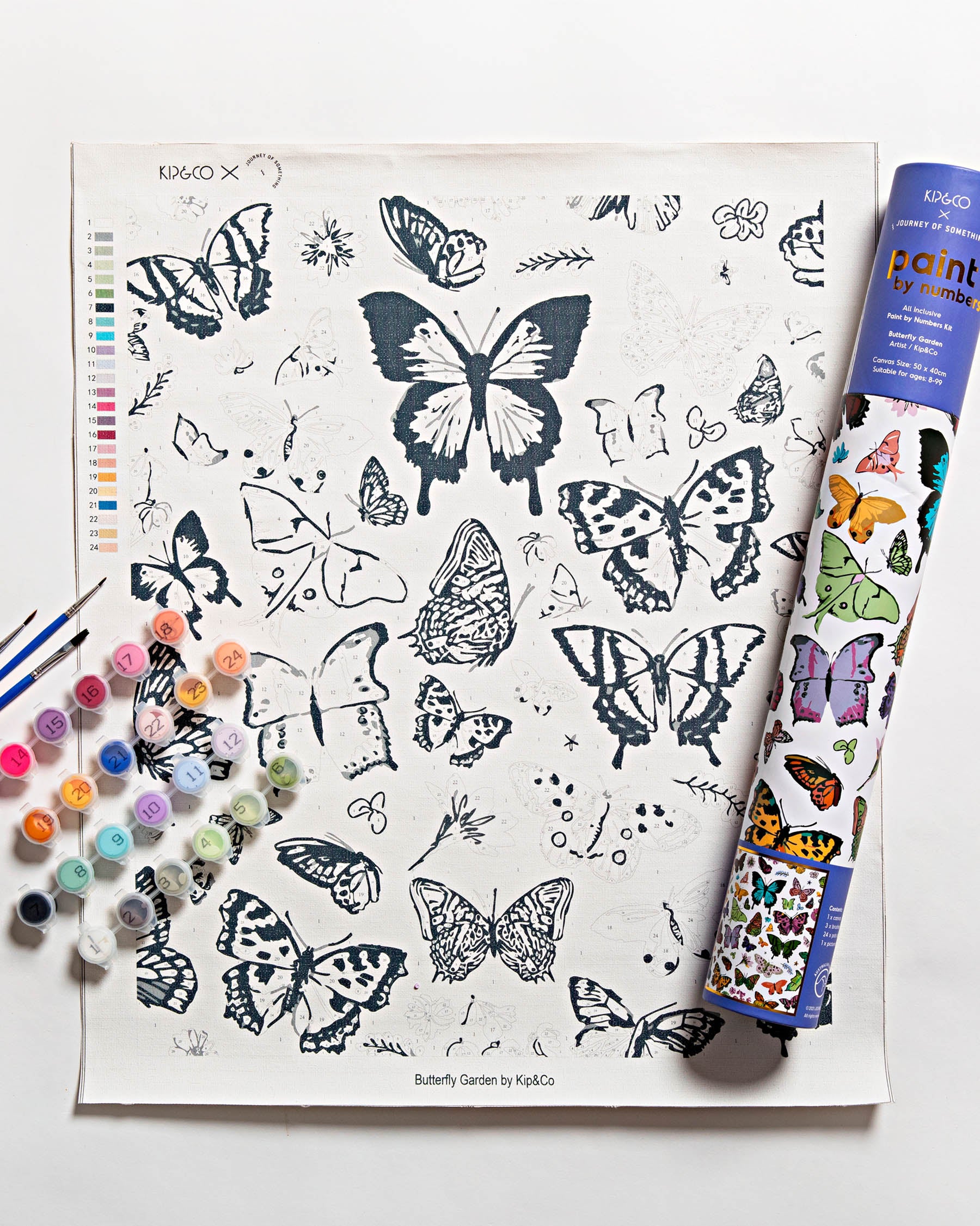 Kip&Co X Journey Of Something Butterfly Garden Adult Paint By Numbers ...