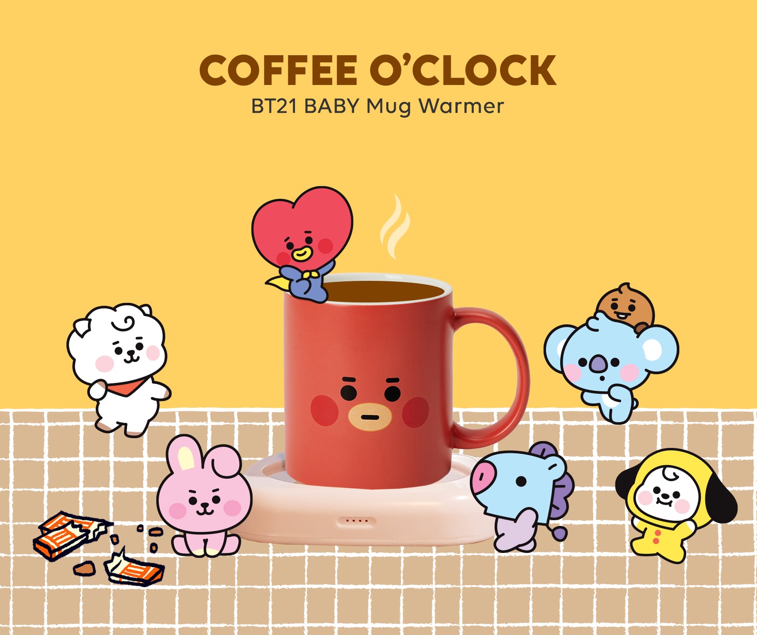 BT21 minini Cup Warmer/ 3 Step Temperature Control/ Tea Mug Cup