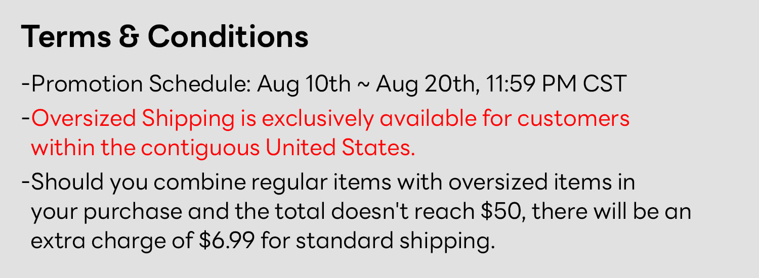 8.10~8.20: OVERSIZED ITEM SHIPPING DISCOUNT EVENT - LINE FRIENDS_US