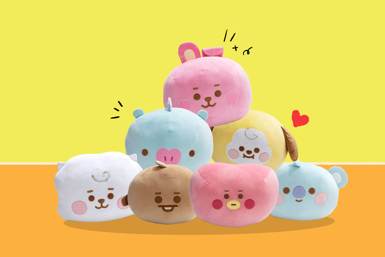 BT21 BABY Mochi Face Cushion S,M,L - LINE FRIENDS_US