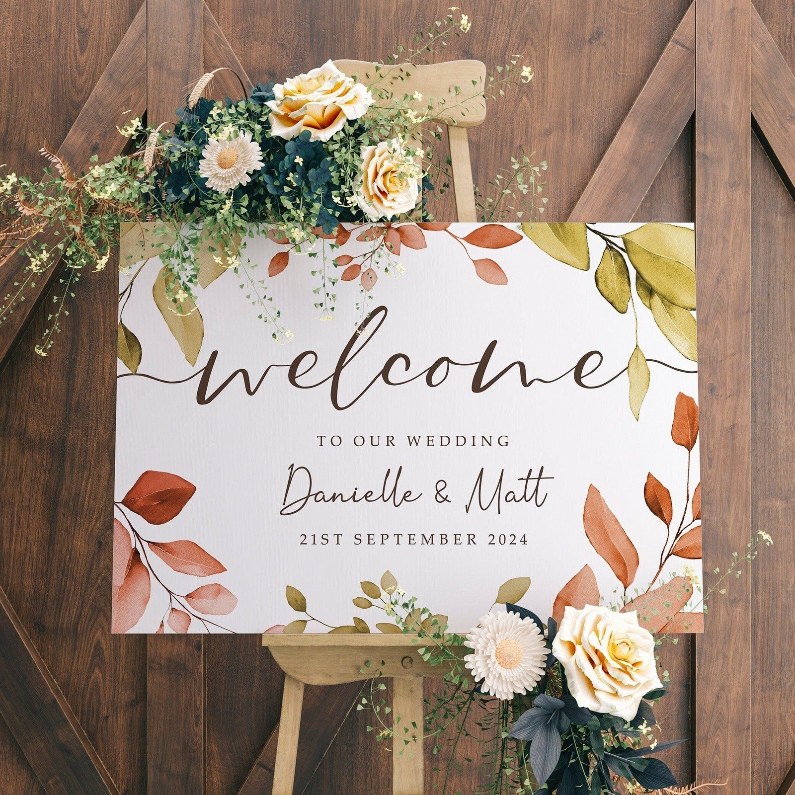 Autumn Eucalyptus Wedding Welcome Sign – Sienna Mai