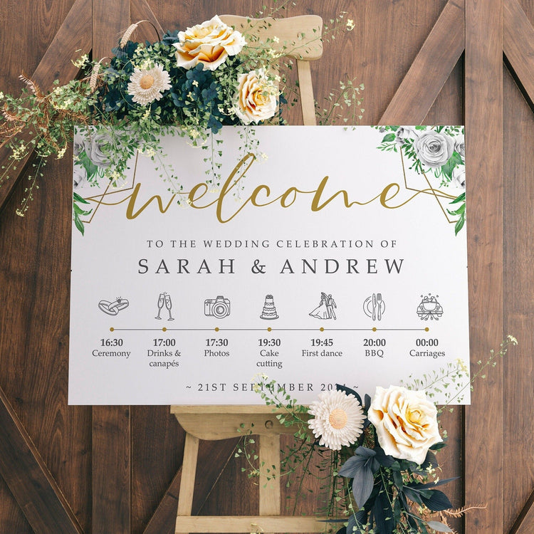 Order of the Day Wedding Welcome Sign in Any Colour – Sienna Mai