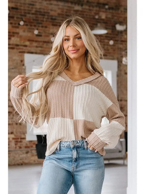 Alma Color Block V-Neck Top - Shop Firefly Boutique