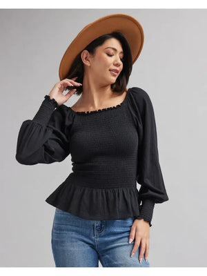 Cecilia Long Sleeve Smocked Blouse - Shop Firefly Boutique