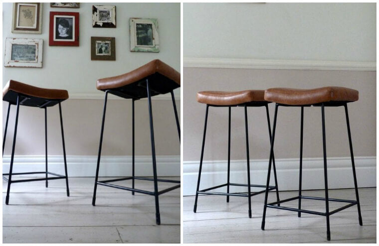 Vintage Leather Bar Stools