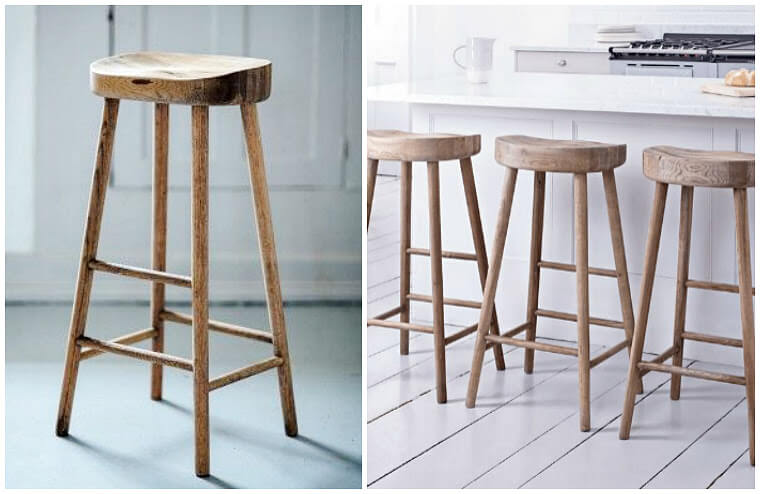 Weathered Oak Bar Stool