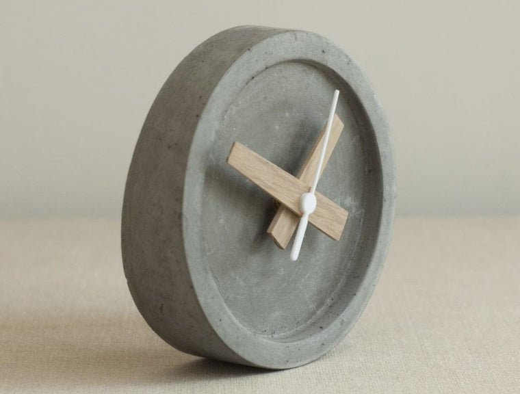 concrete table clock