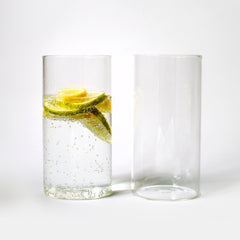 large glass tumblers