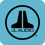 JL Audio logo on blue light blue background