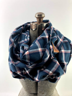 pink and navy scarf