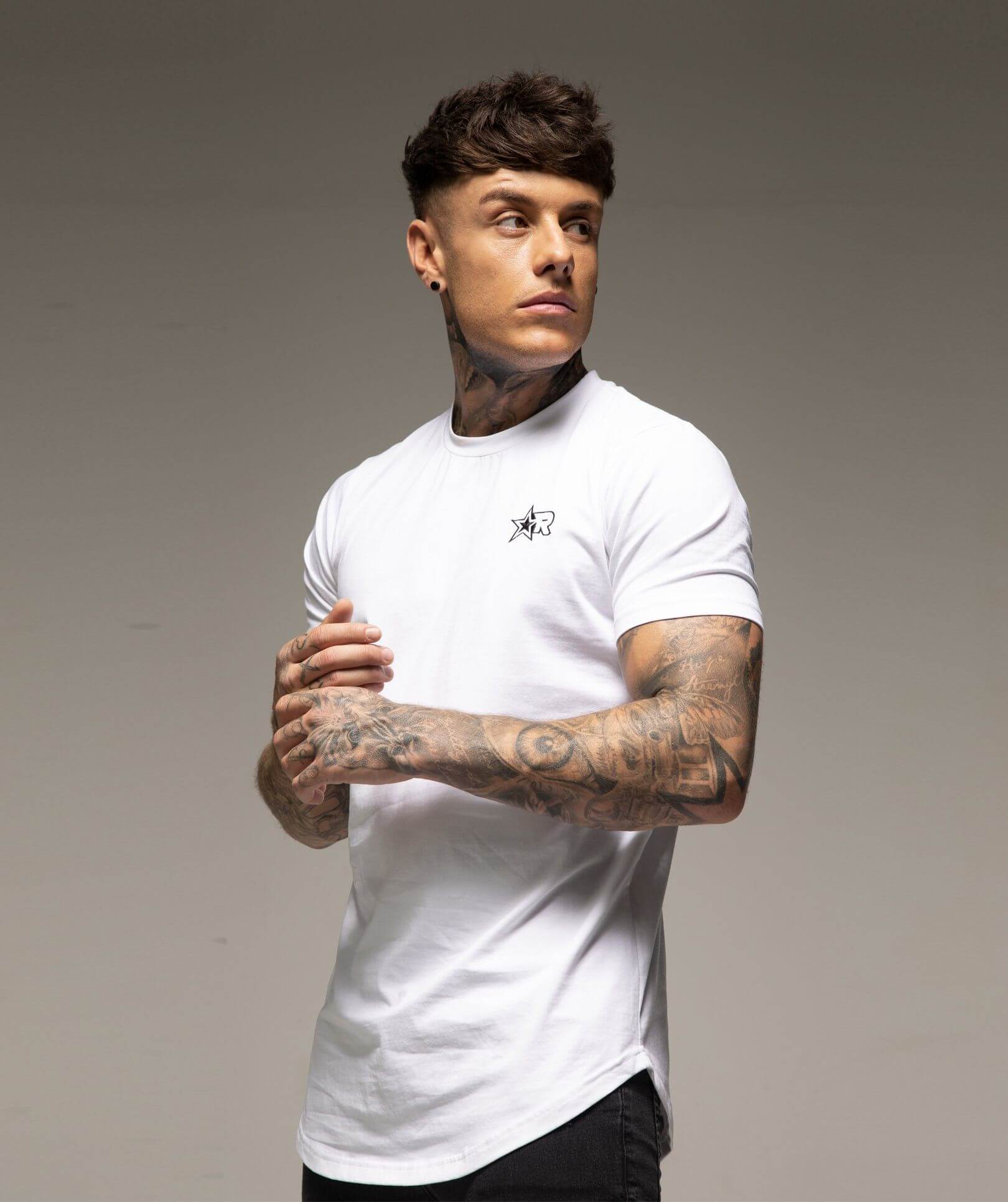 Rated Curved Hem T-Shirt (White)
