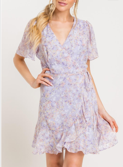 lilac wrap dress