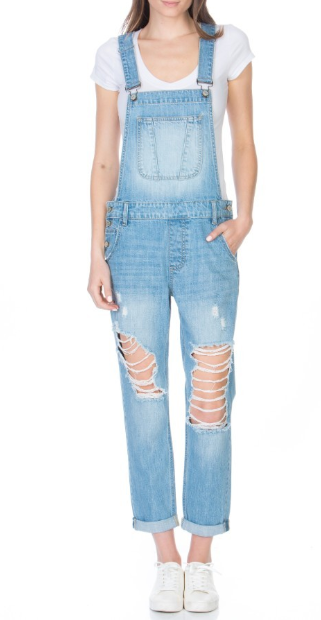 boyfriend distressed overalls