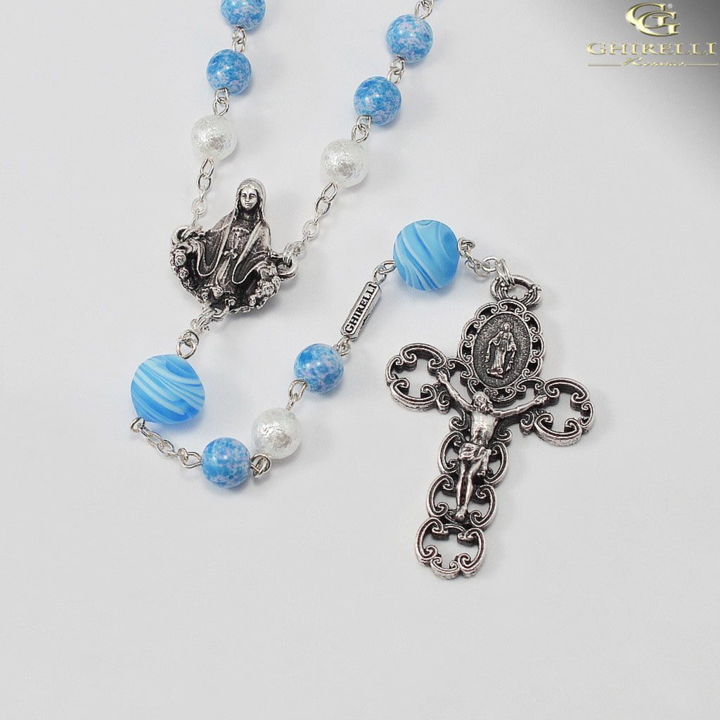 Miraculous Medal Rosary with Genuine Murano Beads by Ghirelli ...