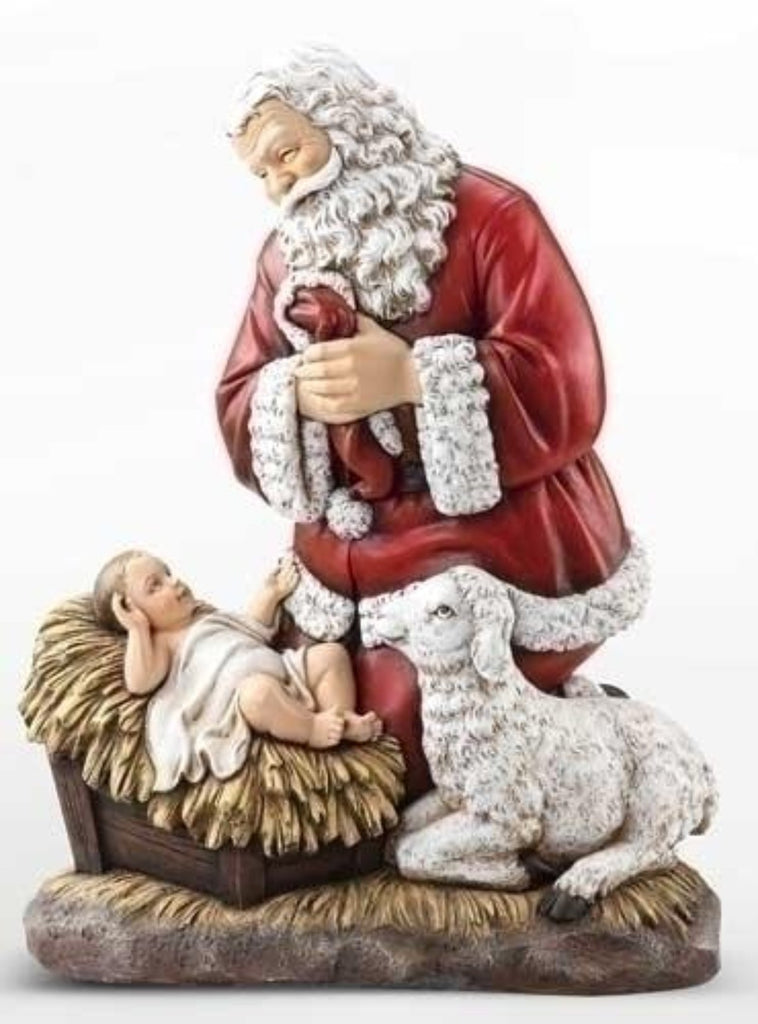 Adoring Santa With Baby Jesus And Lamb Joseph Studio Extra Large 24 In ...